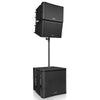 Sound Town ZETHUS-VX118SPW112BPWX2 | ZETHUS Series Powered Line Array System w/ One 18" Subwoofer, Two 12" Loudspeakers, Versatile Installations, Black -Right View