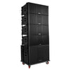 Sound Town ZS-118S210X4OC | ZETHUS Series Passive Line Array System w/ One 18" Subwoofer, Four Dual 10" Loudspeakers, One Caster Board, Black - Left View, Integrated Rigging Hardware