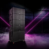 Sound Town ZS-118SP210BP4C | Powered Line Array System w/ 18" Subwoofer, 4x Dual 10" Loudspeakers, Caster Board for Live Events, Clubs, Auditoriums, and Churches - Ground Stacked