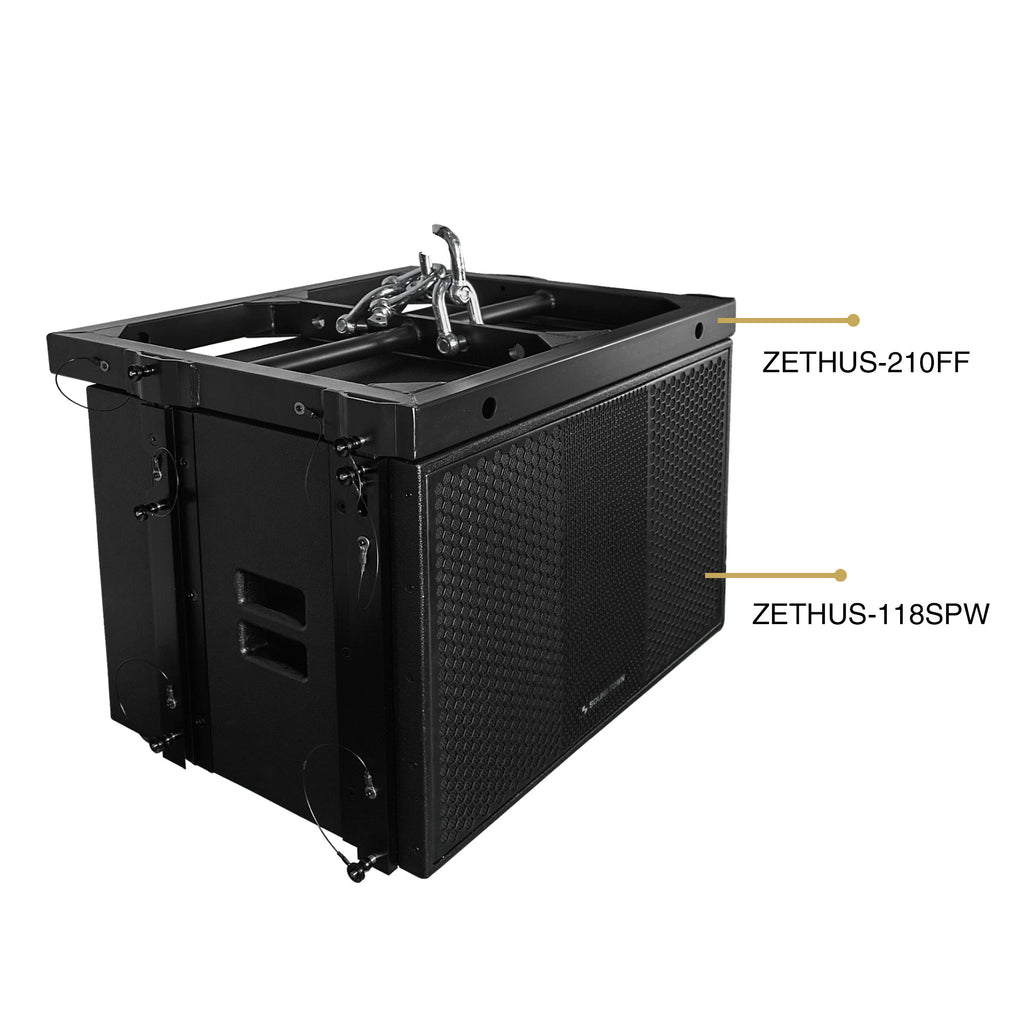 Sound Town ZS-118SPW210BPWX4 | ZETHUS Series Powered Line Array System with 18" Subwoofer, Four Dual 10" Loudspeakers & Flying Frame, Class-D Amp, DSP, Black - Package Content