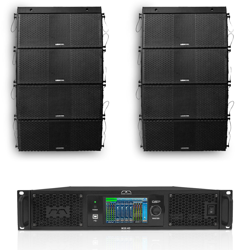ZS-210X8M204 | ZETHUS Series Passive Line Array System with Eight Dual 10" Line Array Loudspeakers, One DSP Power Amplifier, Two Flying Frames, Black