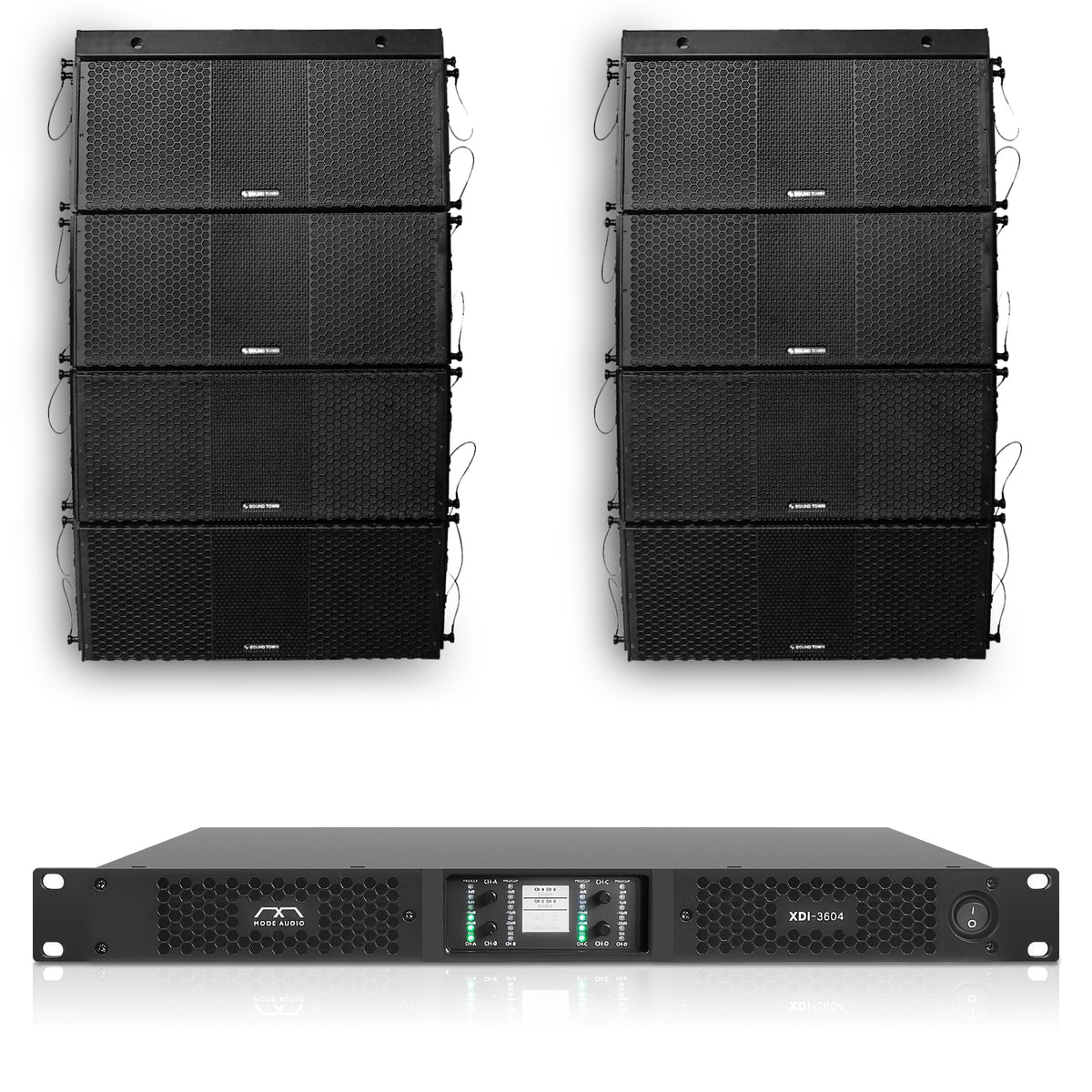 Black Array ZS-210X8X3604 | Passive Line Array Speaker System with 8 x Dual 10