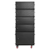 Sound Town ZS-A210X4A18SC | Powered Line Array System with Four Dual 10" Loudspeakers, 18" Subwoofer, and One Caster Board, Black - Front View