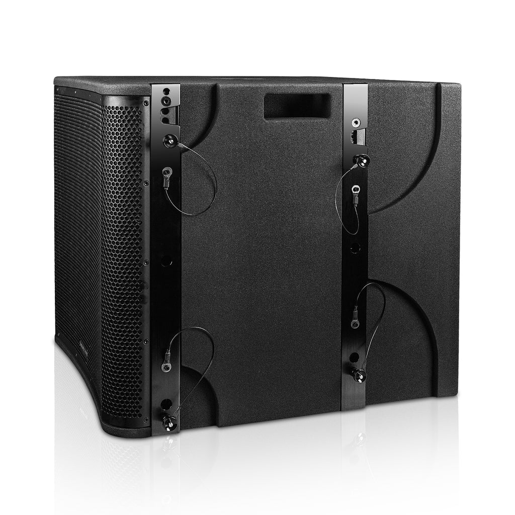 Sound Town ZS-V1812X2OC ZETHUS Series 18” 1600W Line Array Subwoofer, Versatile Installations, Black with Handle, Rigging Hardware
