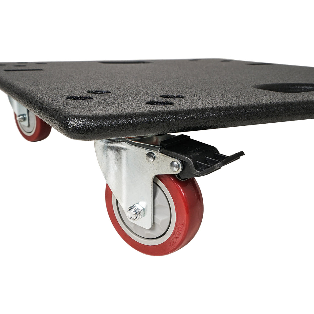 Sound Town ZS-V1812X2OC Sturdy Plywood Caster Board for ZETHUS-VX118S/VX118SPW Subwoofers and Furniture with 4-inch Wheels and Brakes