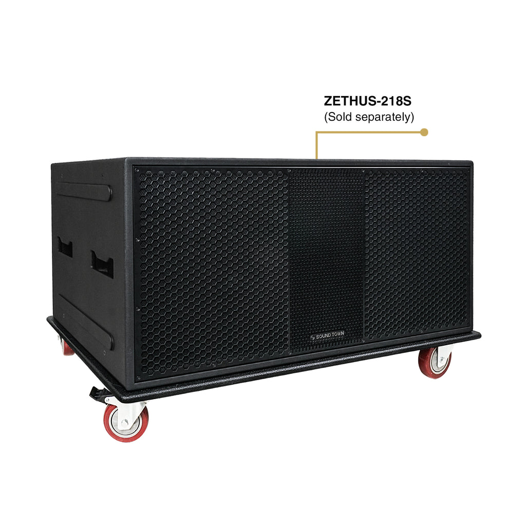 Sound Town ZSCB-218S | Heavy-Duty Plywood Caster Board for ZETHUS-218S/218SPW Subwoofers and Furniture with 4-inch Wheels and Brakes - Easily Transportable