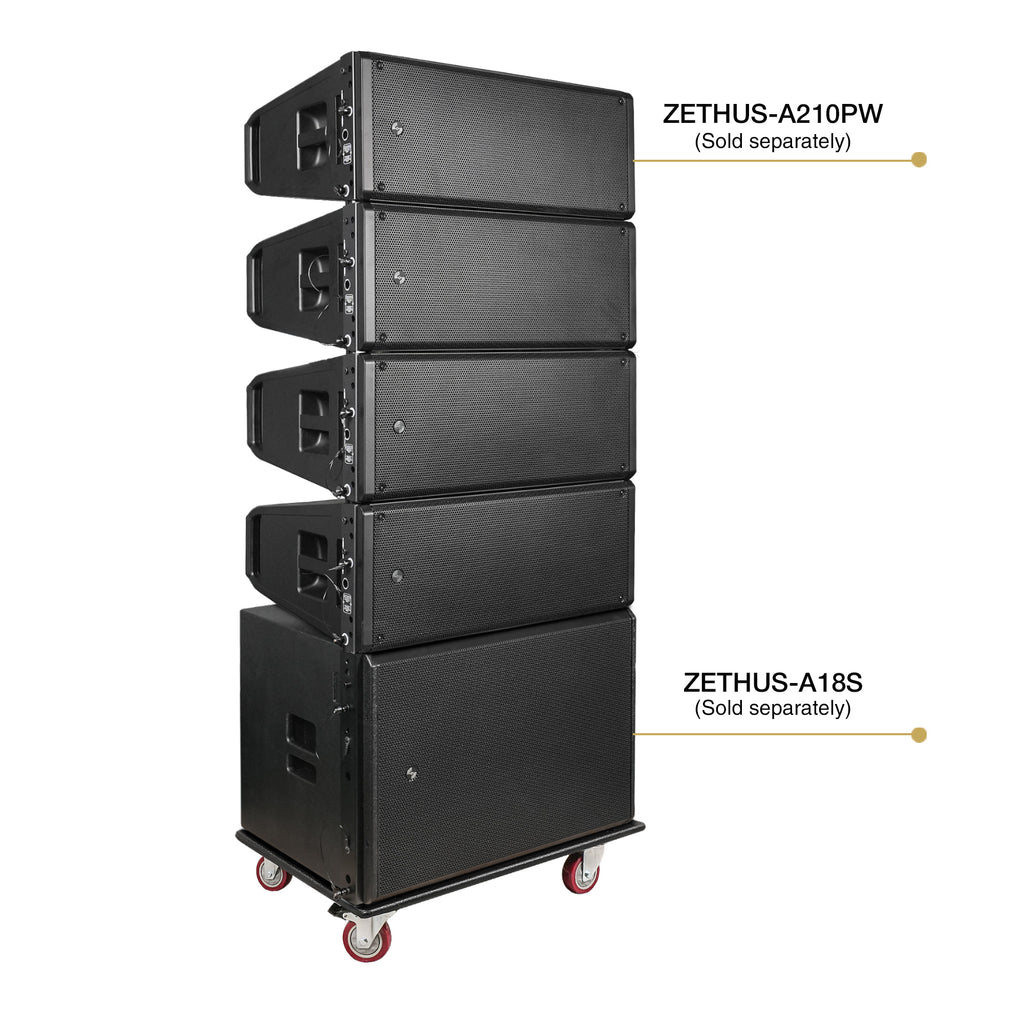 Sound Town ZSCB-A18S | Heavy-Duty Plywood Caster Board for ZETHUS-A18SPW Subwoofer with 4" Wheels and Brakes - Compatibility stable platform with a load capacity of up to 660 lb for safe transport during setup and teardown