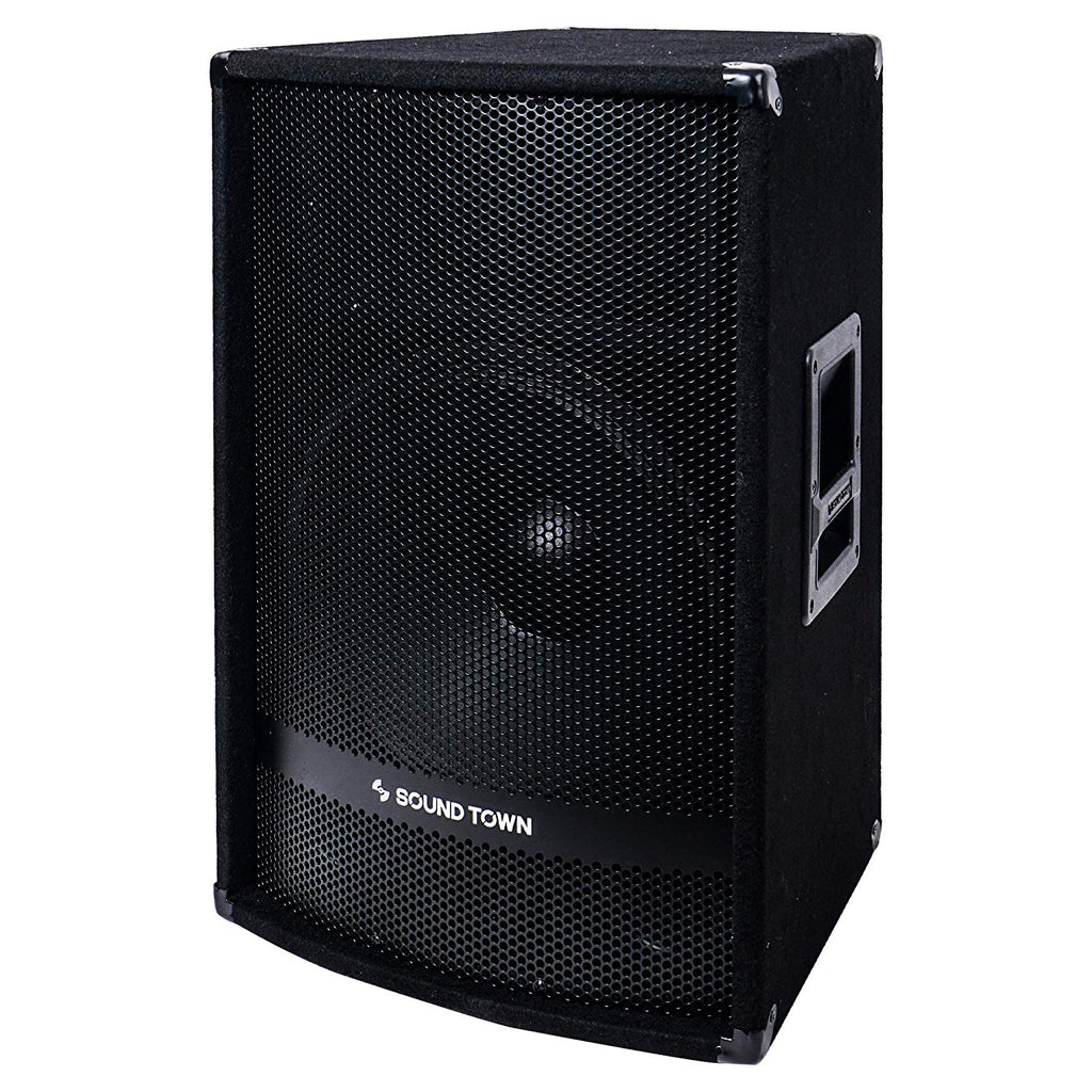   Sound Town METIS-115PW METIS Series 15" 700W 2-Way Full-Range Powered DJ PA Speaker w/ Bluetooth, Titanium Compression Driver, 3-Channel Mixer - left panel