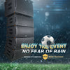 Sound Town ZETHUS-IP118S210X4 Dual 10" Weatherproof/Waterproof Passive Line Array Loudspeaker, Full-Range/Bi-Amp Switchable, Black - IP54 Water Resistant