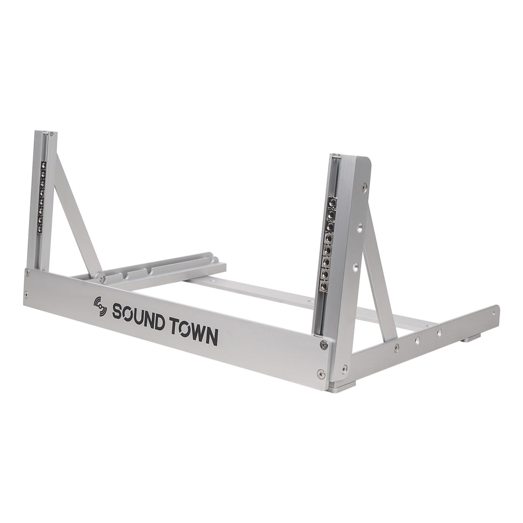 Sound Town 2PF-4A 4U Aluminum 2-Post Desktop Open-Frame Rack for PA, Audio/Video, Network Switches, Routers, Patch Panels, Angle Adjustable - Tabletop Applications