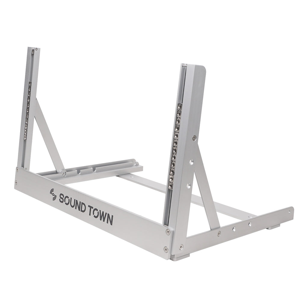 Sound Town 2PF-6A 6U Aluminum 2-Post Desktop Open-Frame Rack for PA, Audio/Video, Network Switches, Routers, Patch Panels, Angle Adjustable - Tabletop Applications
