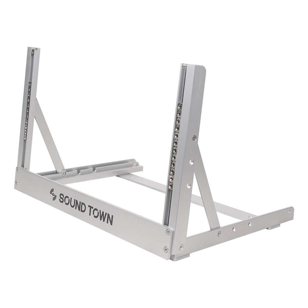 Sound Town 2PF-6A-R 6U Aluminum 2-Post Desktop Open-Frame Rack for PA, Audio/Video, Network Switches, Routers, Patch Panels, Angle Adjustable, Refurbished - Tabletop Applications