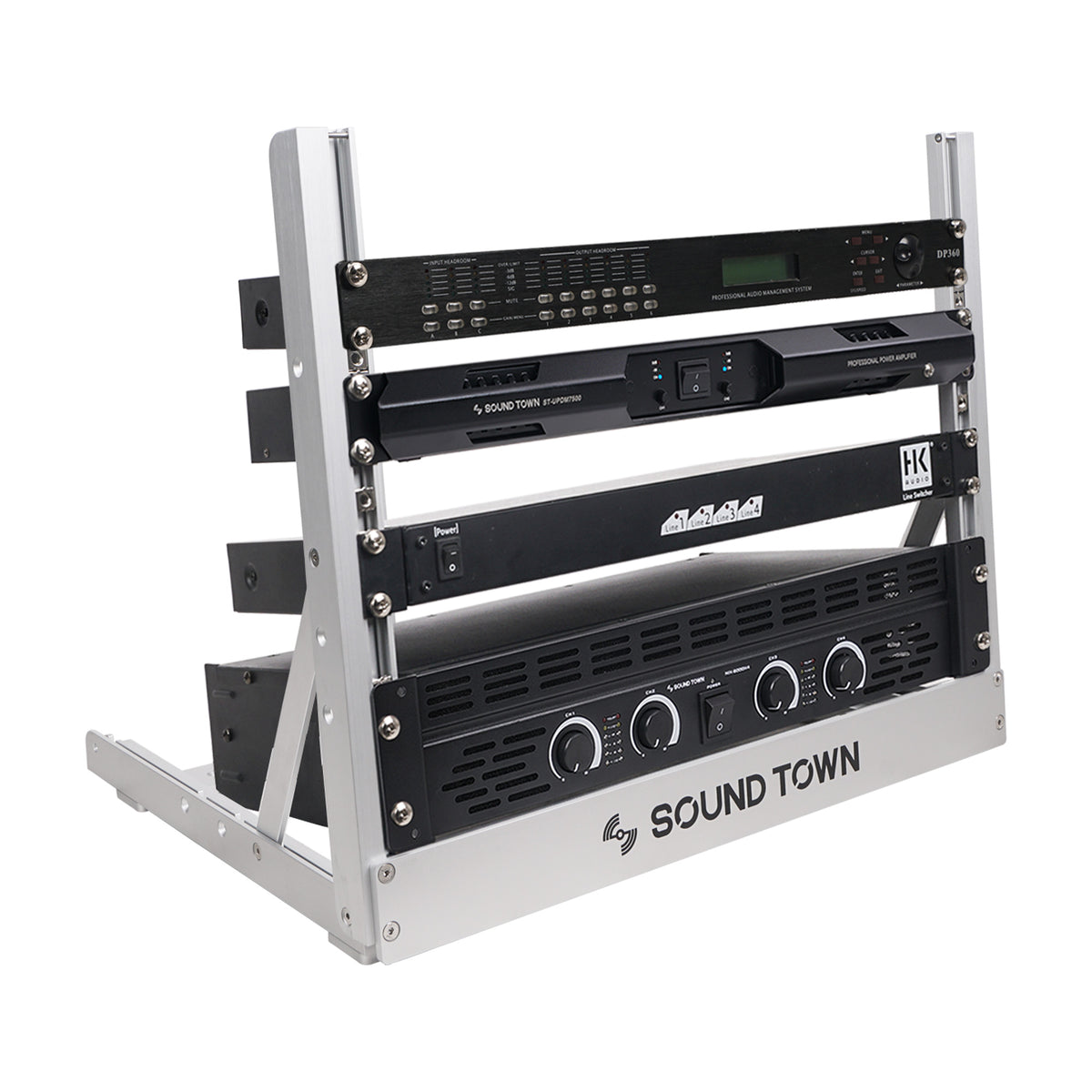 2PF-8A | 8U Aluminum 2-Post Desktop PA/Network Open-Frame Rack
