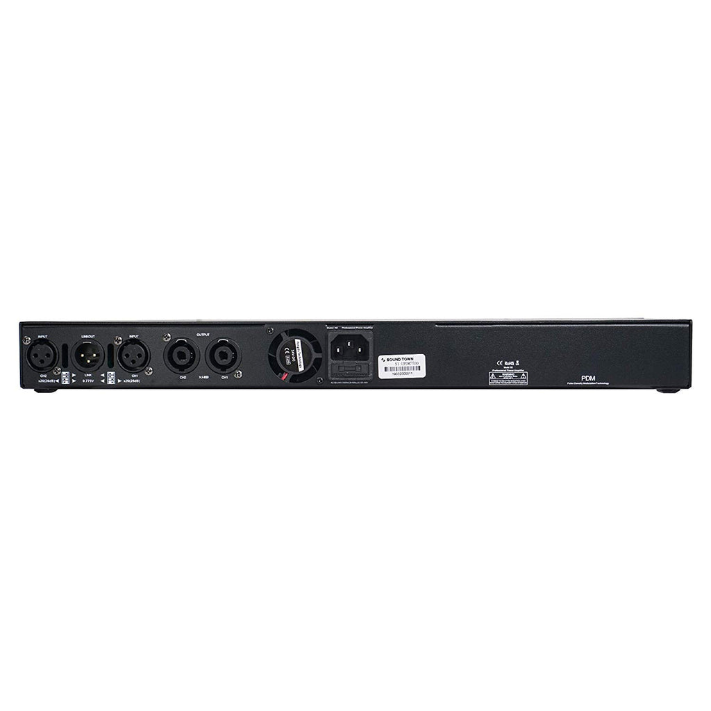 Sound Town ST-UPDM7500 1U Class-D UPDM 7500W Peak Output, Ultra-Lightweight, DJ PA 2-Channel Power Amplifier, 2 x 1700W at 4-Ohm, 2 x 950W at 8-Ohm - back panel