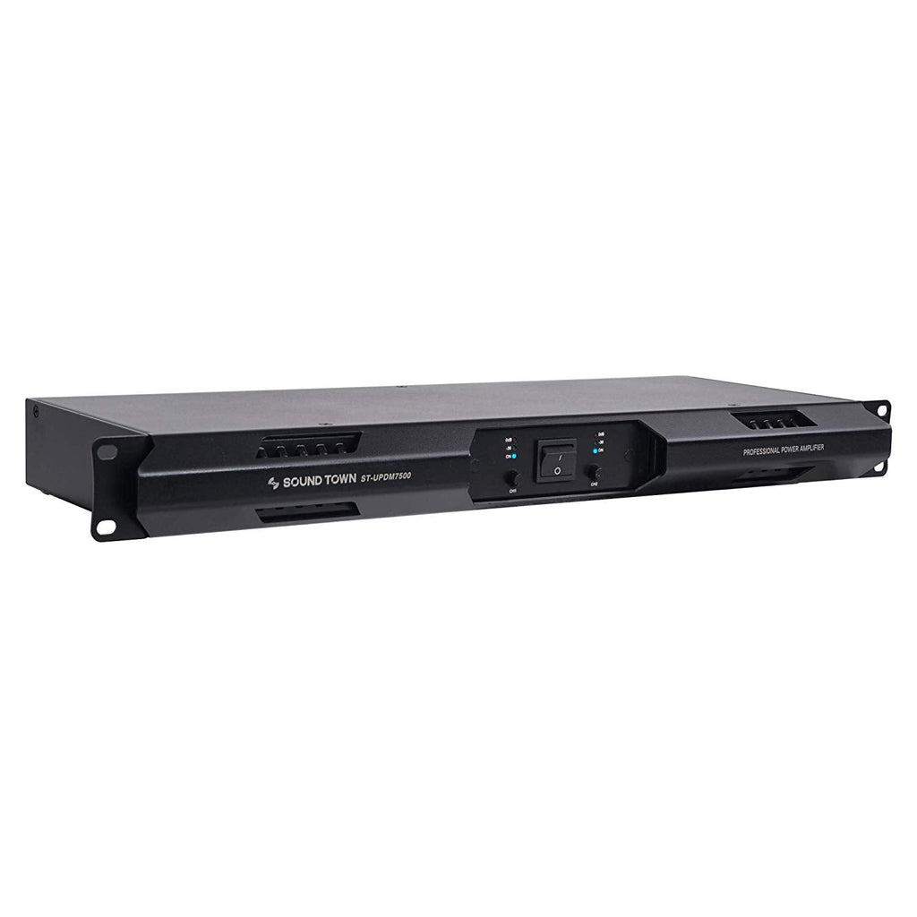 Sound Town ST-UPDM7500-R 1U Class-D UPDM 7500W Peak Output, Ultra-Lightweight, DJ PA 2-Channel Power Amplifier, 2 x 1700W at 4-Ohm, 2 x 950W at 8-Ohm, Refurbished - right panel