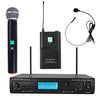 Sound Town SWM20-U2 Series 200-Channel Professional UHF Wireless Microphone System, for Church, Business Meeting, Outdoor Wedding and Karaoke - SWM20-U2HB handheld and headset mics