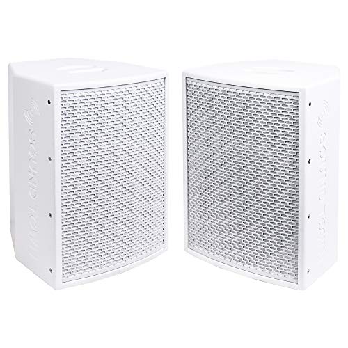 Sound Town KALE-110WPW-PAIR | KALE Series 2-Pack 10” 500W Powered DJ PA Speaker with Bluetooth, Titanium Compression Driver and 3-Channel Mixer for Mobile DJ, Live Sound, Karaoke, Bar, Church, White