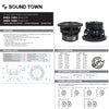 Sound Town ARES-10D4 10" Dual Voice Coil 1000W Car Audio Subwoofer, Dual 4-Ohm, CEA Rated - technical specifications, features, physical data, ts parameter, recommended box dimensions, wiring configurations, Refurbished