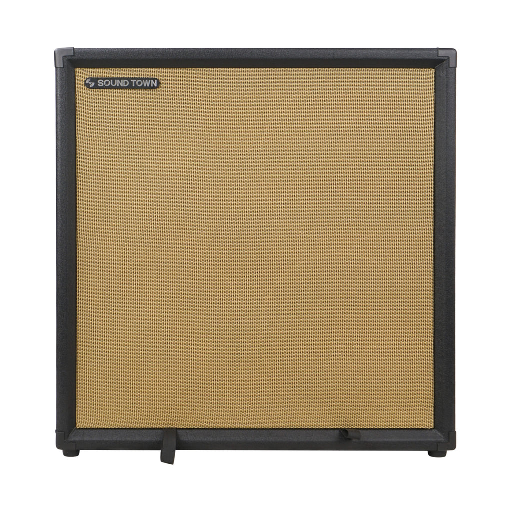 Sound Town BGC410BK 4 x 10“ 800W Bass Cabinet w/ Horn, 8-ohm, Birch Plywood, Black Tolex - front panel