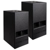 Sound Town CARME-110SPW-PAIR CARME Series Pair of 10" 600 Watts Powered PA DJ Subwoofers with Folded Horn Design, Black