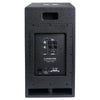 Sound Town CARME-110SPW-R CARME Series 10” 600W Powered PA/DJ Subwoofer with Folded Horn Design, Black, Refurbished - Back Panel