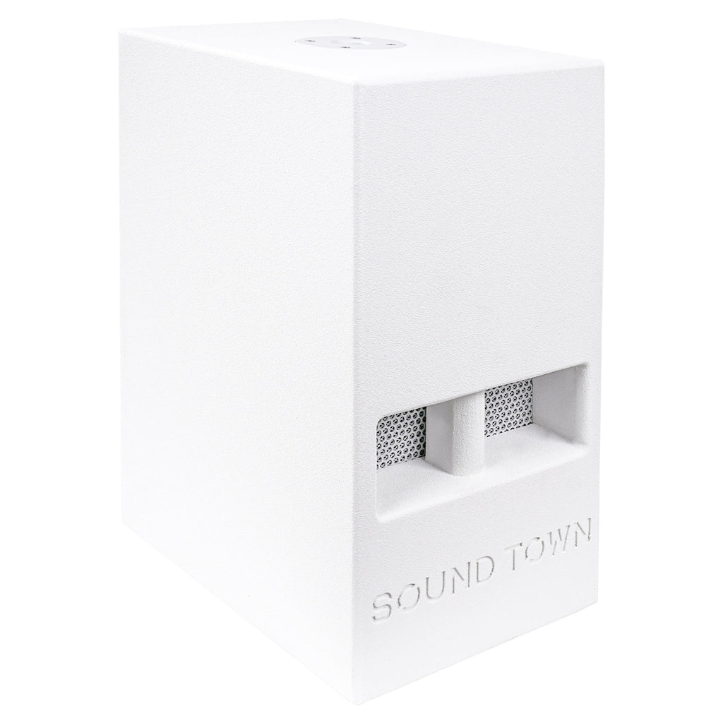 Sound Town CARME-110SW CARME Series 10” 700W Passive PA/DJ Subwoofer w/Folded Horn Design, White - right