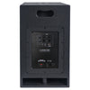Sound Town CARME-112SPW CARME Series 12” 800W Powered PA/DJ Subwoofer with Folded Horn Design, Black - Back Panel
