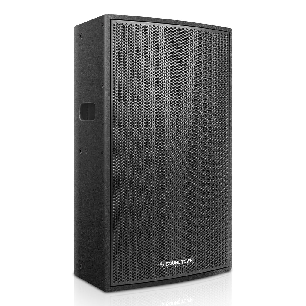 Sound Town CARME-115BPW-R CARME Series 15" 2-Way Powered Professional PA DJ Monitor Speaker, Black w/ Compression Driver for Installations, Live Sound, Karaoke, Bar, Church, Refurbished - Right Panel