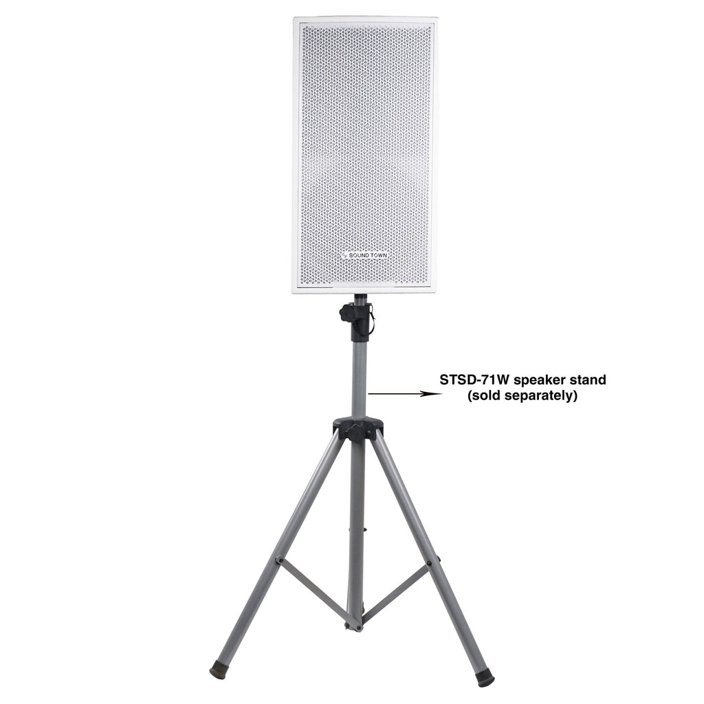 Sound Town CARME-115WPW-R CARME Series 15" 2-Way Powered Professional PA DJ Monitor Speaker, White w/ Compression Driver for Installation, Live Sound, Karaoke, Bar, Church, with stand, Refurbished