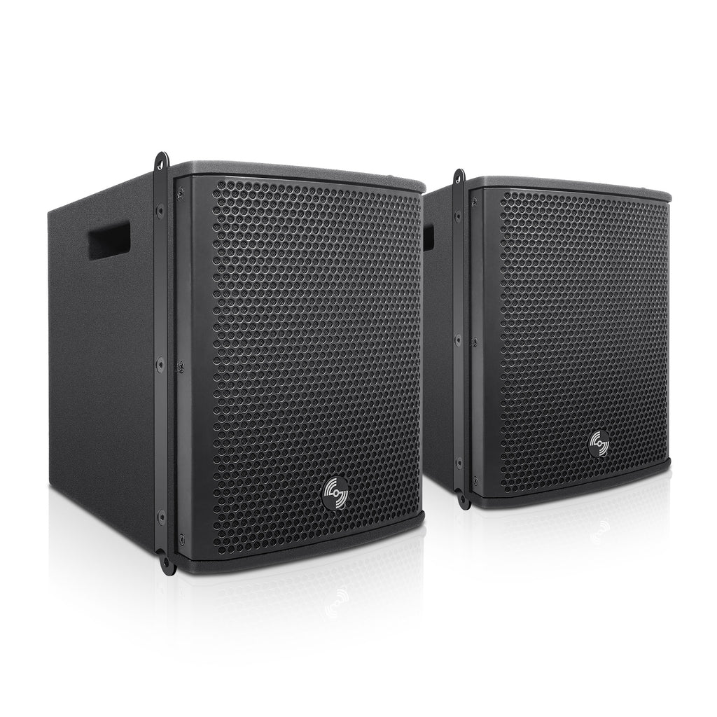 Sound Town CARME-18M3 2-Pack Compact Passive Line Array PA Speakers, Black, for Live Sound, Stage Performance, Clubs, Churches and Schools - Pair