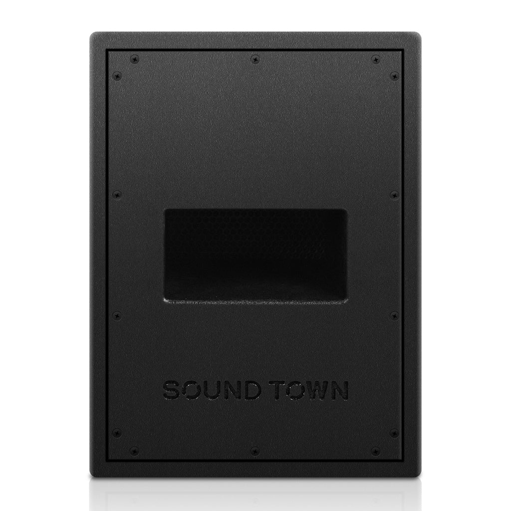Sound Town CARME-208SPW Dual 8" 800W Powered PA Subwoofer, Plywood, for Lounge, Club, Bar, Theater, Restaurant, Church - Front Panel