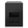 Sound Town CARME-208S-R CARME Series Dual 8" 800W Passive PA DJ Subwoofer with Folded Horn Design, Black, for Lounge, Club, Bar, Theater, Restaurant, Church, Refurbished - front panel