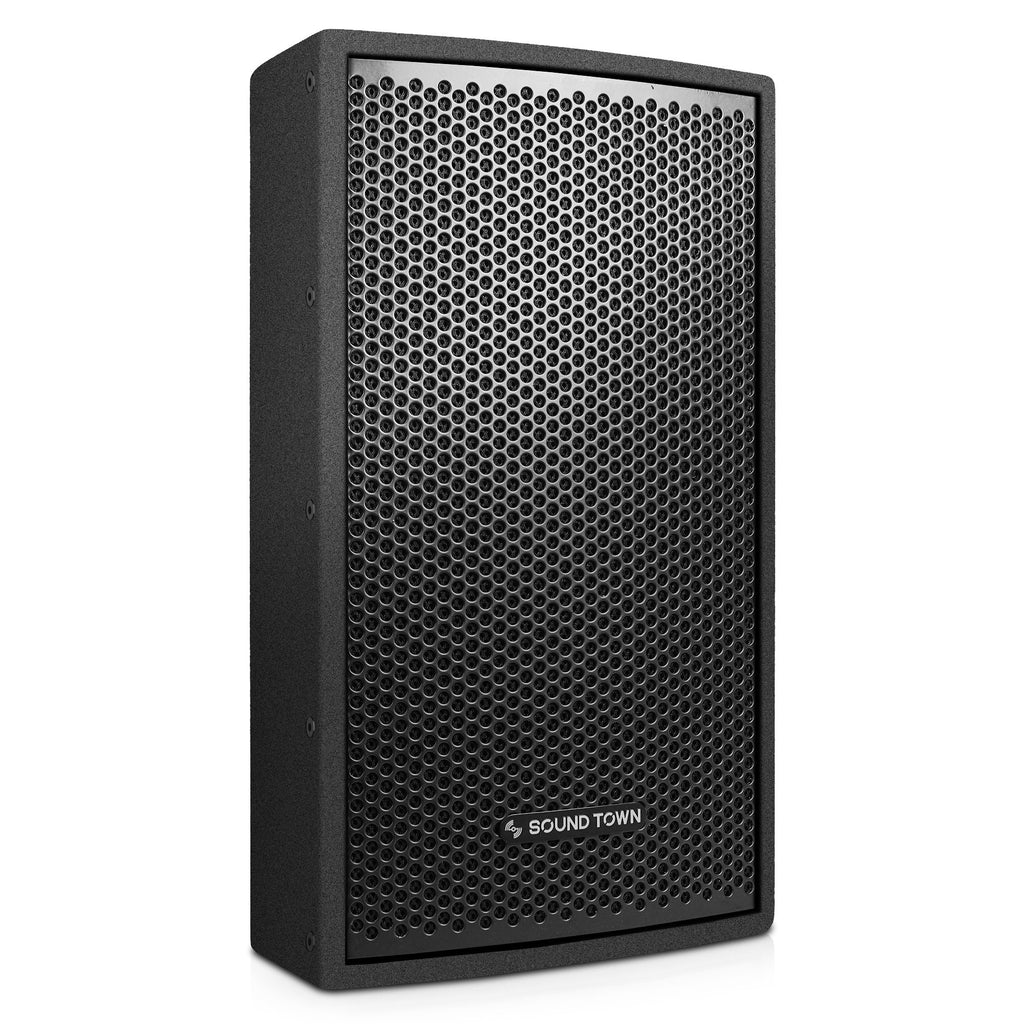 Sound Town CARME-U108B CARME Series 8" Passive 350W 2-Way Professional Wall-Mount Stage Monitor Loudspeaker, Black with Compression Driver and U Bracket for Commercial Audio Installation, Live Sound, Karaoke, Bar, Church - Right Panel