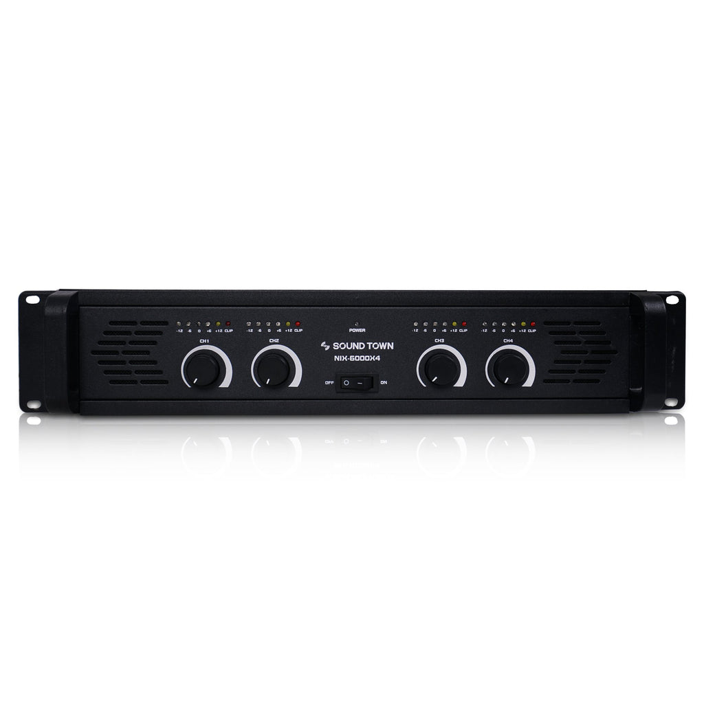 Sound Town CARME-U108WNIX 4-Channel 4 X 750W at 4-ohm, 6000W Peak Output Professional Power Amplifier Front Panel