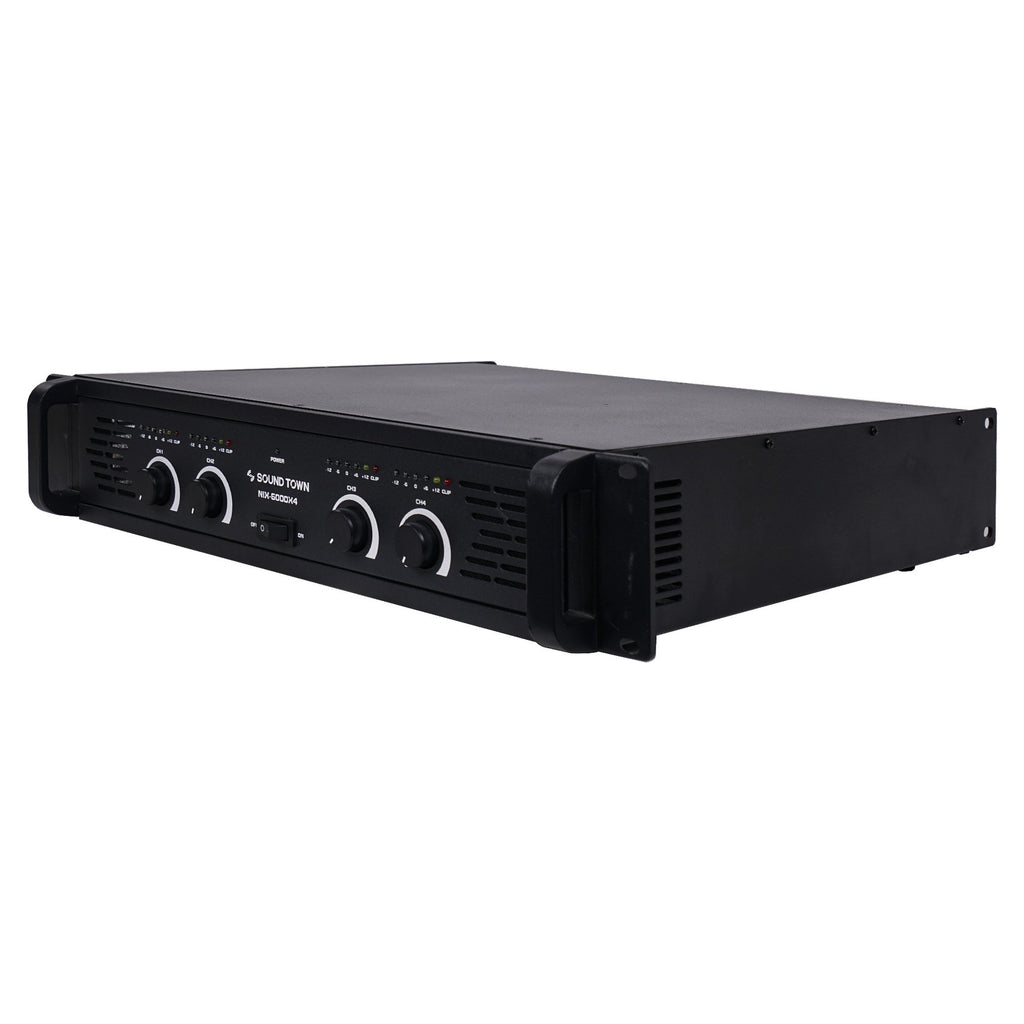 Sound Town CARME-U108WNIX 4-Channel 4 X 750W at 4-ohm, 6000W Peak Output Professional Power Amplifier - Left Panel