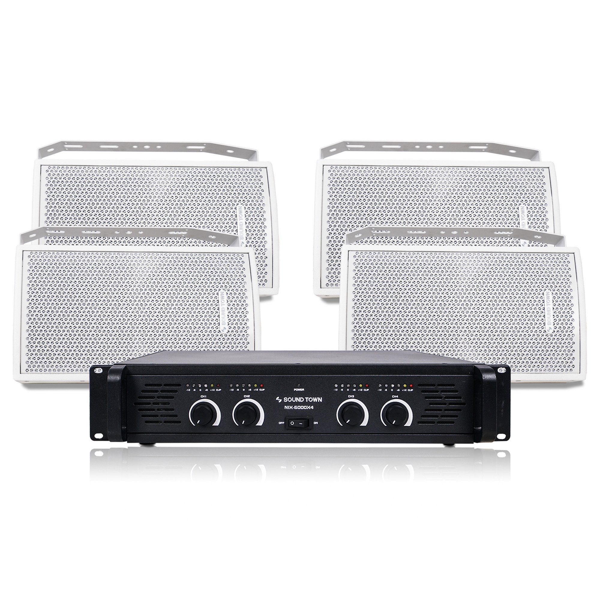 Installation Speaker System: 8” White Loudspeakers and