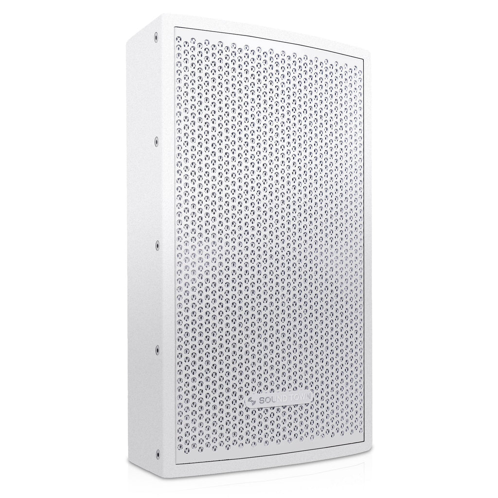 Sound Town CARME-U108W CARME Series 8" Passive 350W 2-Way Professional Wall-Mount Stage Monitor Loudspeaker, White with Compression Driver and U Bracket for Commercial Audio Installation, Live Sound, Karaoke, Bar, Church - Right Panel