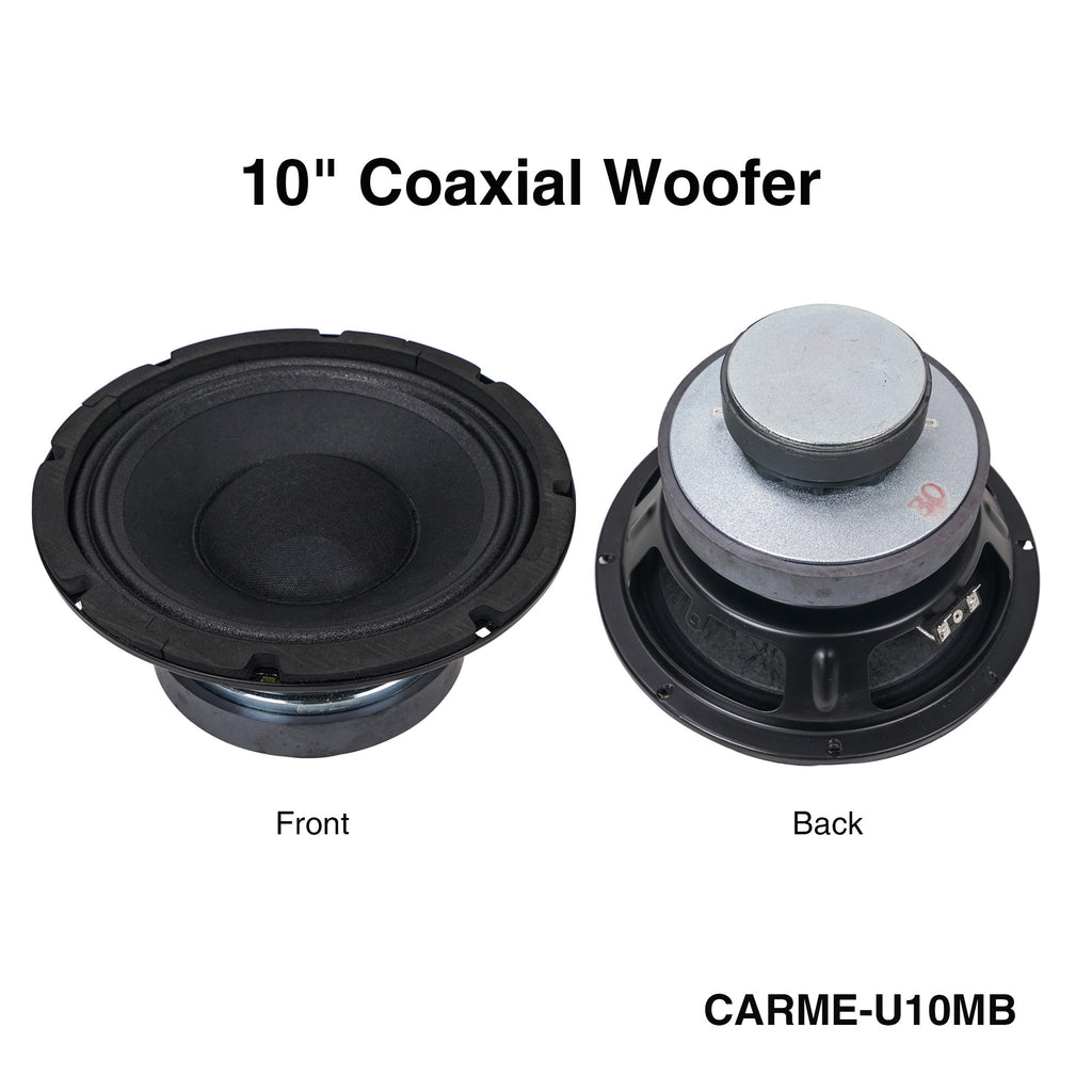 Sound Town CARME-U10MB CARME Series 10" Coaxial Passive 2-way Professional PA DJ Stage Monitor Speaker, Black with U Mounting Bracket, for Wall-Mount Applications / Installations - 10" 100 degree Conical Woofer