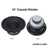 Sound Town CARME-U10MW CARME Series 10" Coaxial Passive 2-way Professional PA DJ Stage Monitor Speaker, White with U Mounting Bracket, for Surface-Mount, Installation, Live Sound, Bar, Church - Woofer Front & Back