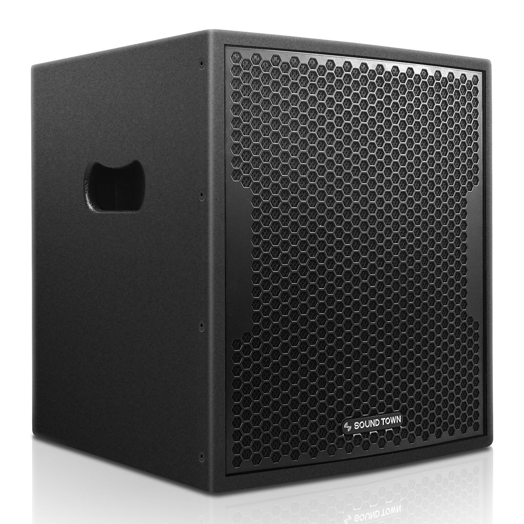 Sound Town CARPO-12DSPW-R CARPO Series 800W 12" Powered Subwoofer with 2 Speaker Outputs, Plywood Enclosure, Black, Refurbished - 3" Voice Coil