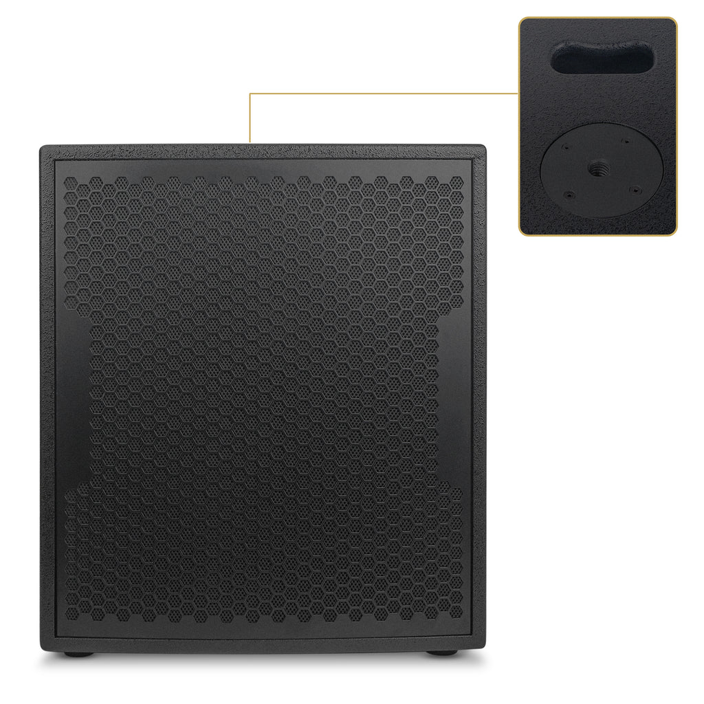 Sound Town CARPO-18SPW | 2000W 18" Powered PA Subwoofer with 2 Speaker Outputs, DJ/PA Pro Audio Sub with 4" Voice Coil, Black - Top Handle and M20 Mounting Socket