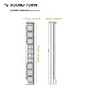Sound Town CARPO-M64 Compact Line Array Column Speaker w/ Adjustable Wall Mount Bracket, 6 x 3" Woofers, 4 x 1.2" Dome Tweeters, Black - Size & Dimensions