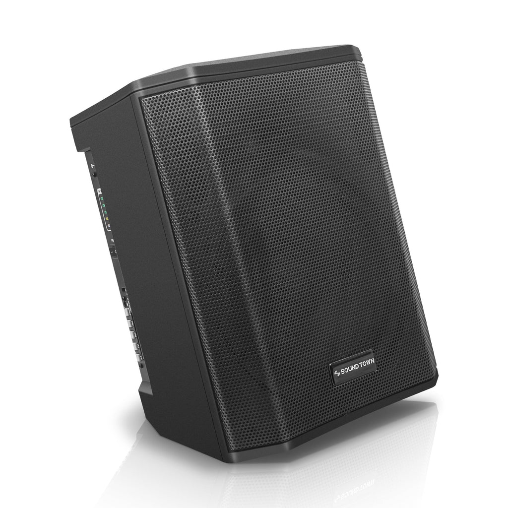 Sound Town CARPO-S1-R Multi-position All-in-One Portable Powered PA System with TWS Bluetooth, Rechargeable Battery, Refurbished - Tilt Back View