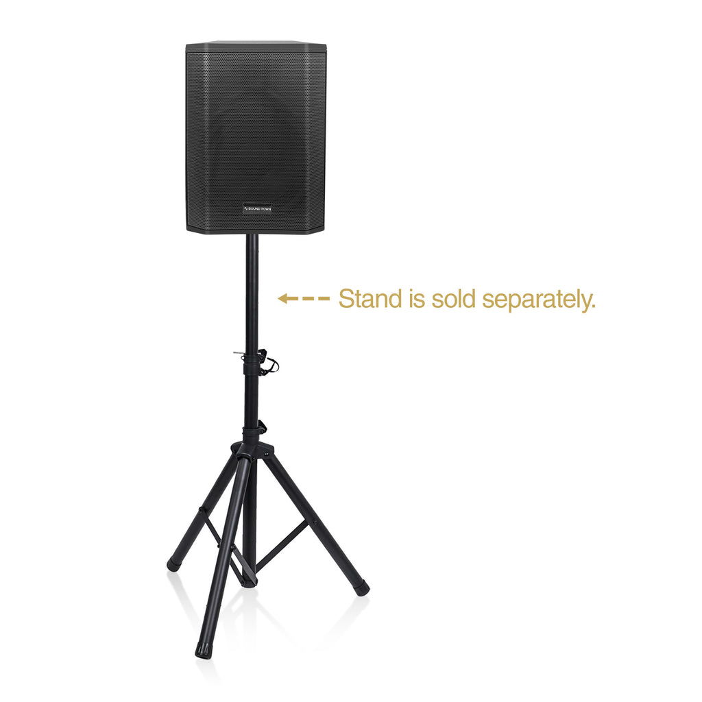 Sound Town CARPO-S1 Multi-position All-in-One Portable Powered PA System with TWS Bluetooth, Rechargeable Battery - With Stands