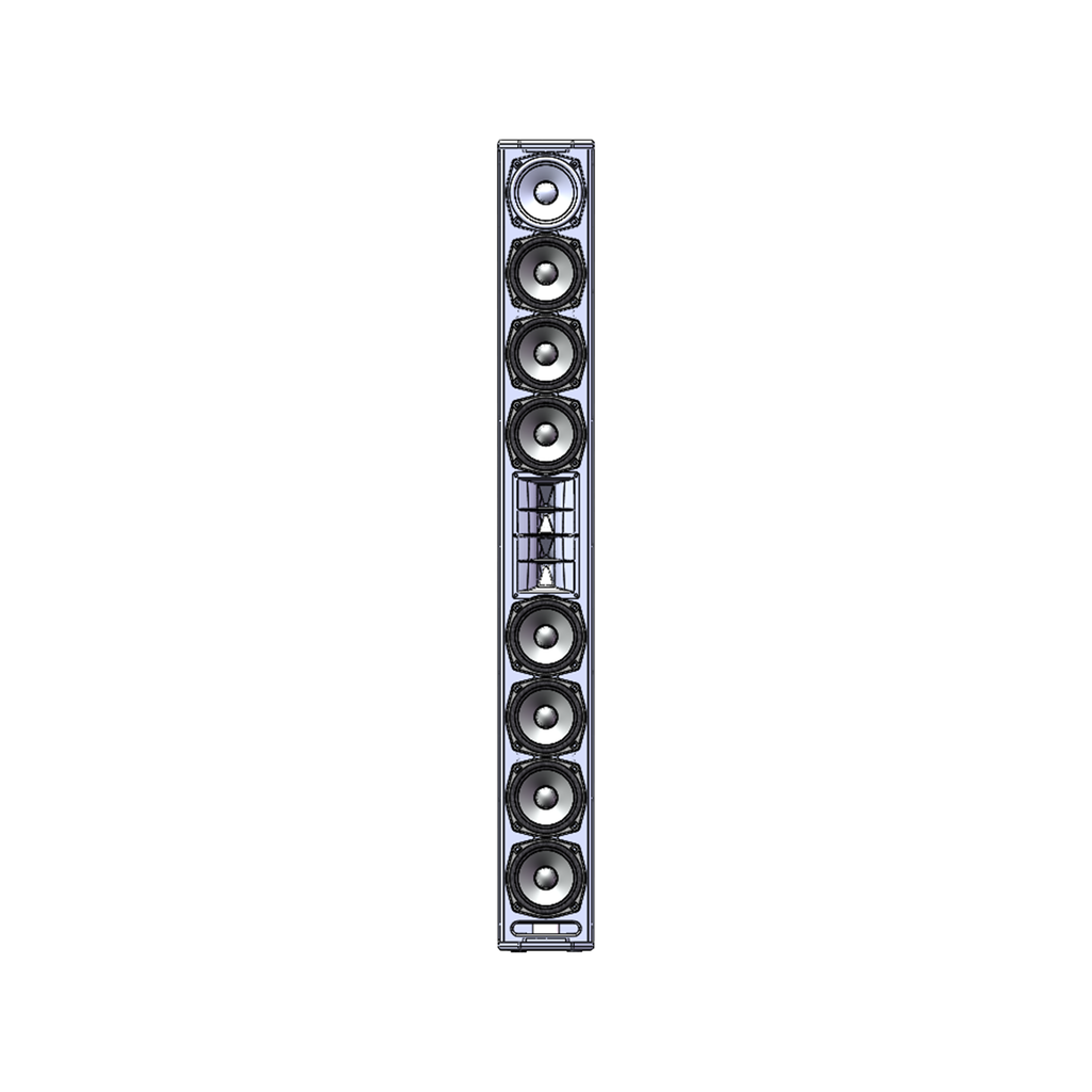 Sound Town CARPO-V10B Passive Wall-Mount Column Mini Line Array Speaker with 8 x 5” Woofers, Black for Live Event, Church, Conference, Lounge  - 2 x Compression Drivers