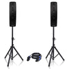 Sound Town CARPO-V415SPW CARPO Series 2-Pack 500W Passive Column Speaker Mini Line Array System w/ Two 4 X 4” Column Speakers, Speaker Stands and 9-Feet Speakon to Speakon Cables