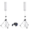 Sound Town CARPO-V4W12 CARPO Series 500W Passive Mini Line Array Column Speaker System with Two 4 X 4” Column Speakers, Stands and 9-Feet Speakon Cables, White