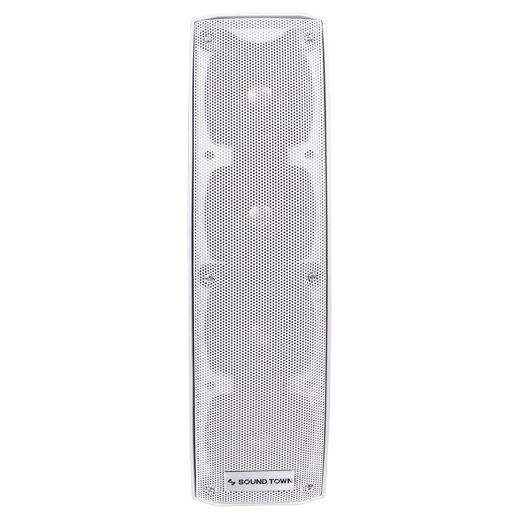 Sound Town CARPO-V4W CARPO Series 500W Passive Mini Line Array Column Speaker System with 4 X 4” Column Speakers, White - Front Panel