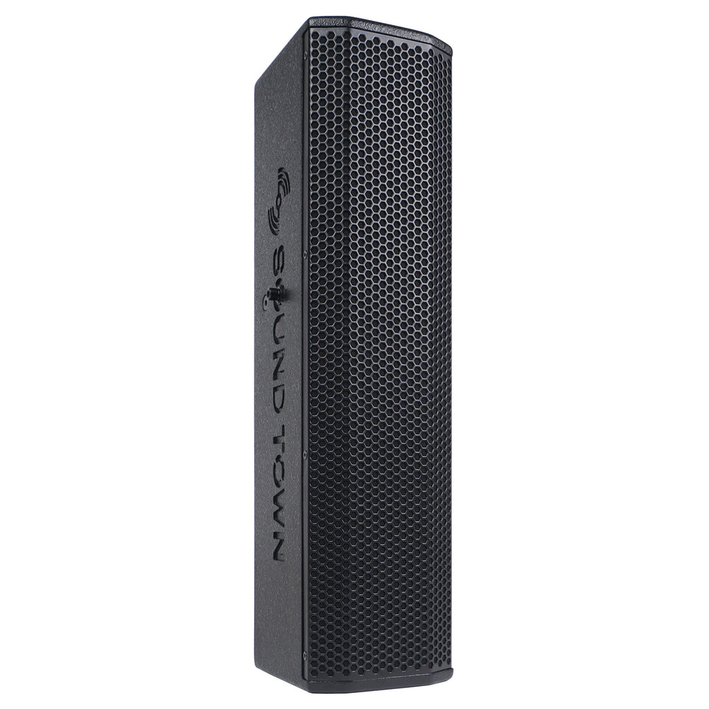 Sound Town CARPO-V5B15 Passive Wall-Mount Column Mini Line Array Speakers with 4 x 5” Woofers, Black for Live Event, Church, Conference, Lounge, Installation - Right Panel