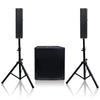 Sound Town CARPO-V5B15 Subwoofer and Column Speaker Line Array System, with Two 500W Passive Column Speakers and One 15 inch 1600W Powered Subwoofer